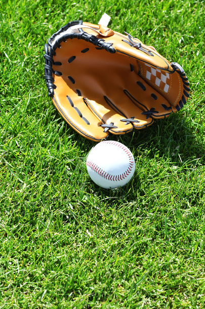 Baseball ball and glove - Zdjęcie, obraz