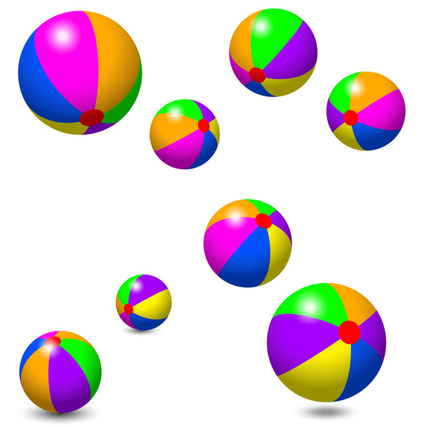 Eight Colorful Beach Balls - Foto, afbeelding