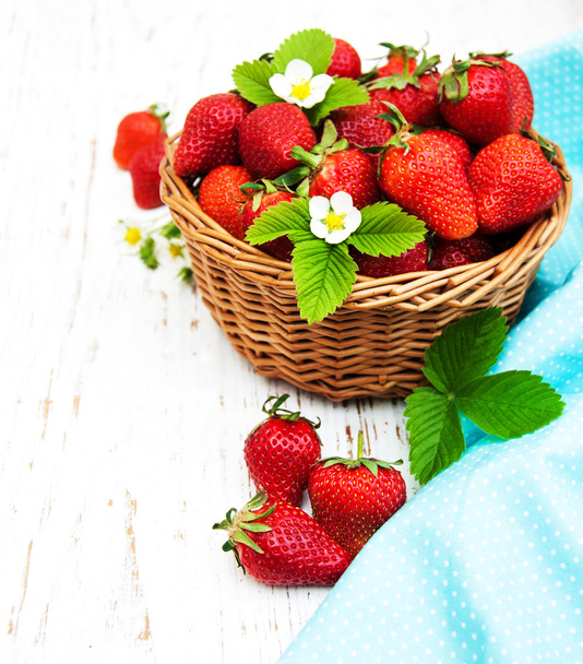 Strawberries in a basket - Photo, Image