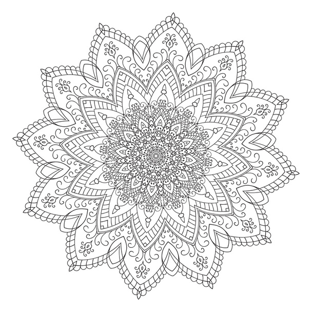 Hand-tekening zentangle mandala element - Vector, afbeelding