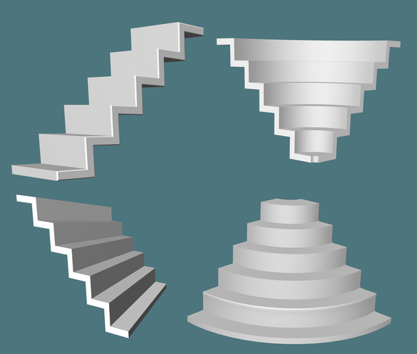 four type of stairs in 3d - Photo, Image