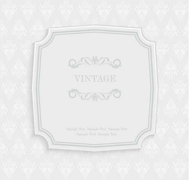 Vector Vintage Invitation and Greeting Card with Floral Pattern - Vector, imagen