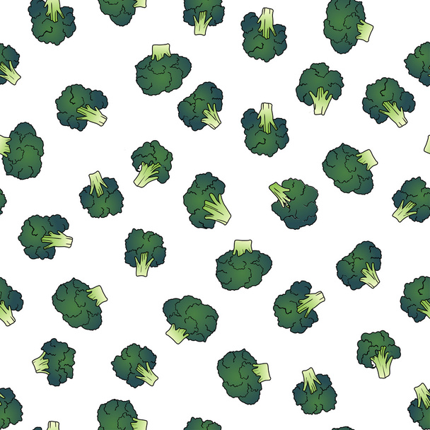 broccoli naadloze patroon - Vector, afbeelding