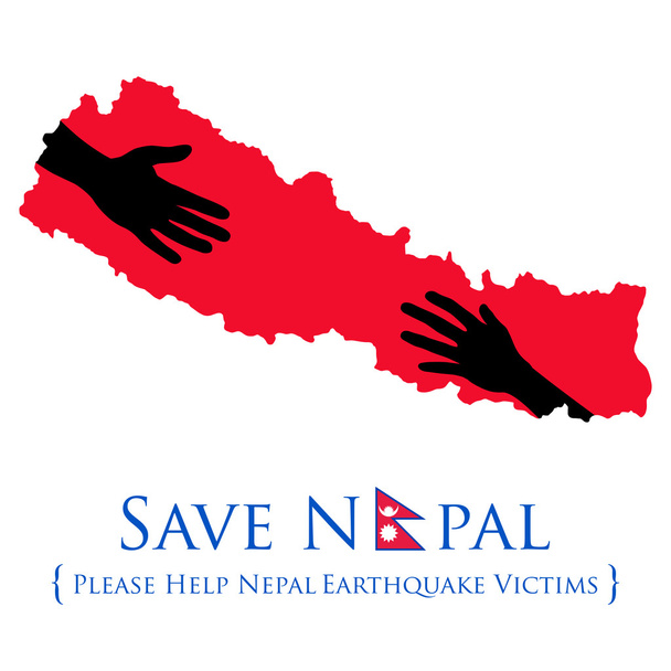 Nepal trzęsienie ziemi w 2015 r. pomoc - Wektor, obraz