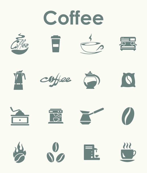 Kaffeesatz einfache Symbole - Vektor, Bild