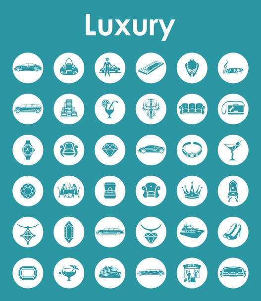 Set of luxury simple icons - Vector, Image
