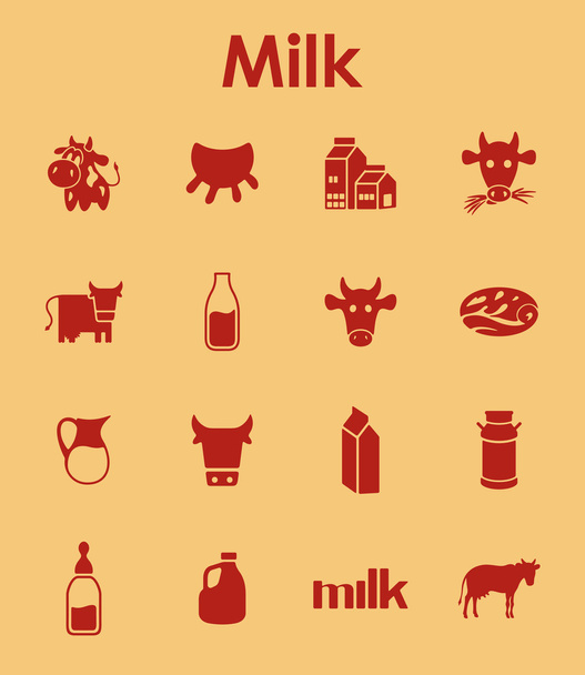 Ensemble d'icônes simples de lait
 - Vecteur, image