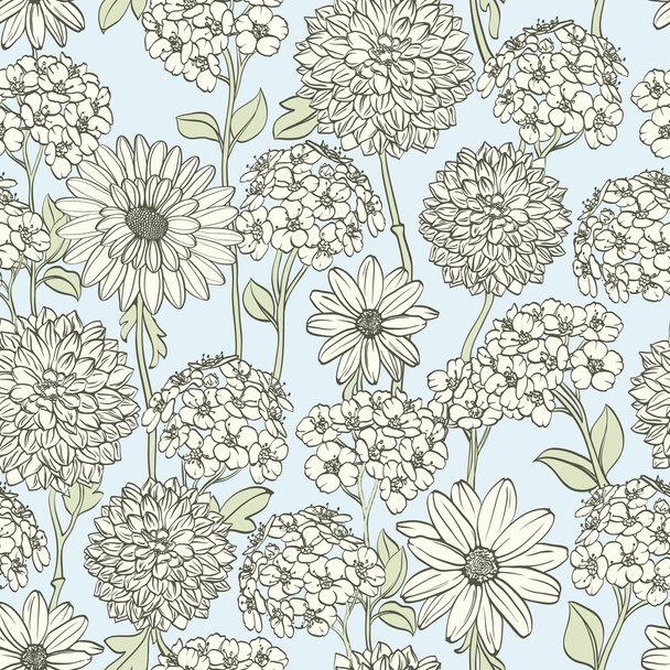 Floral repeating wallpaper - Vetor, Imagem