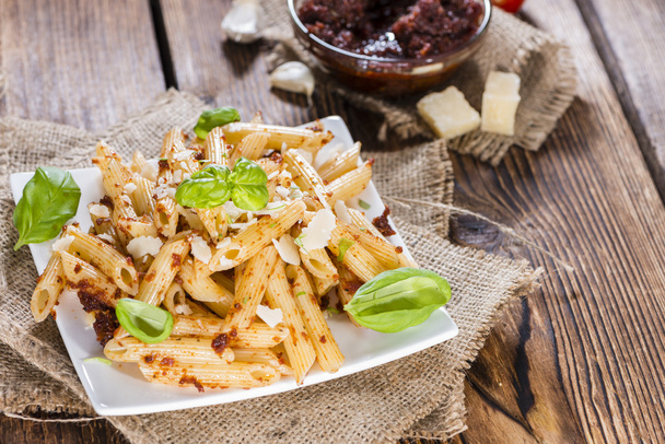 Portion of Penne with Tomato Pesto - Photo, Image