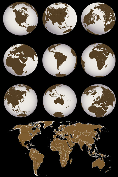 Mappa con globi terrestri
 - Foto, immagini