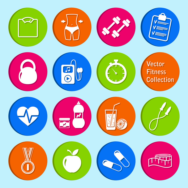 Vector set of fitness and health life icons - Vector, Image