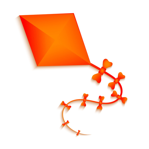 Red kite isolated on white background. Game entertainment. Vecto - Wektor, obraz
