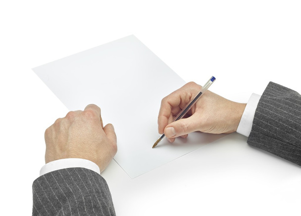 ondertekening van een contract met uitknippad - Foto, afbeelding