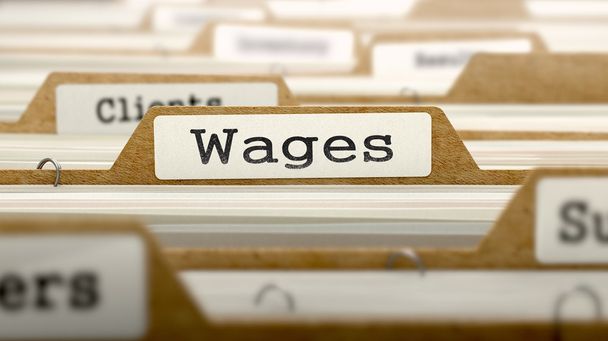 Wages Concept with Word on Folder. - Photo, Image