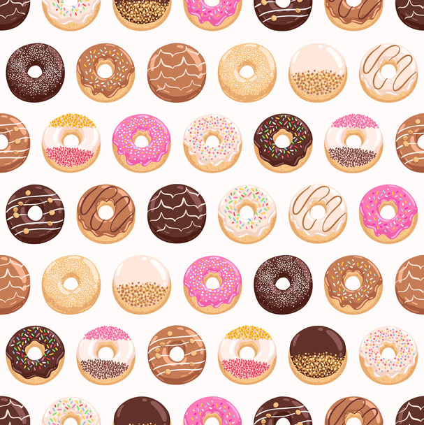Deliciosos donuts sem costura padrão
 - Vetor, Imagem