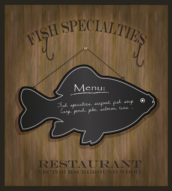 vektorové tabule rybí restaurace jídelní lístek - Vektor, obrázek