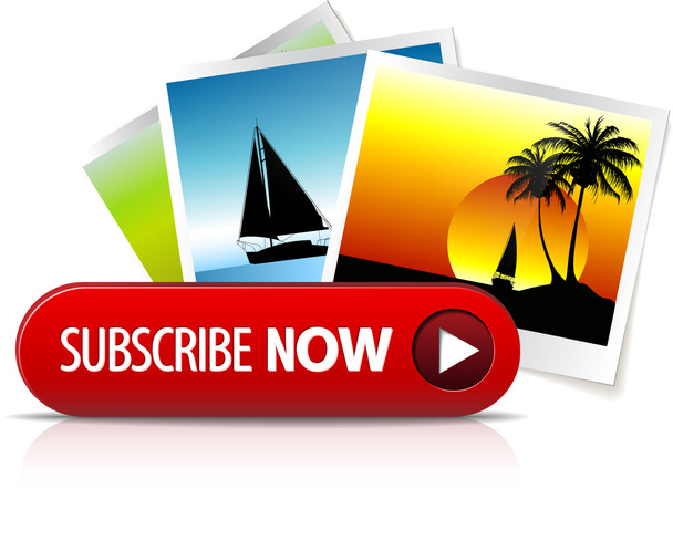 Big red subscribe now button - Vector, Image