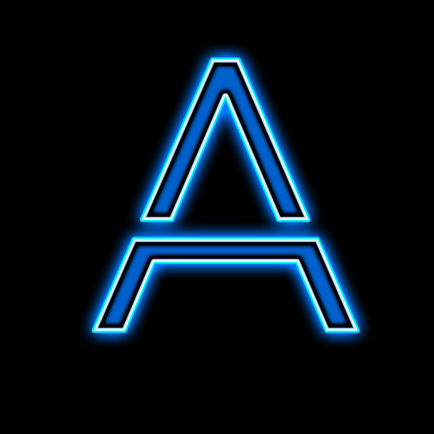 Neon harf bir mavi - Fotoğraf, Görsel