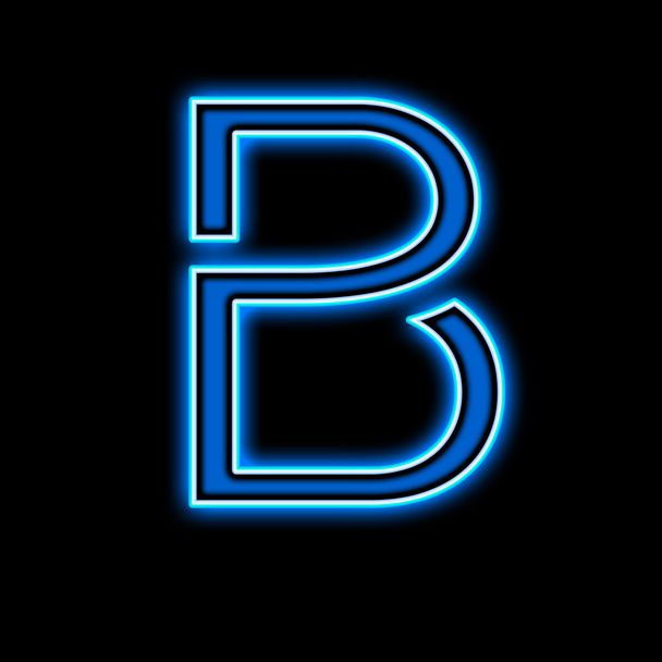 Neonowe litery B niebieski - Zdjęcie, obraz