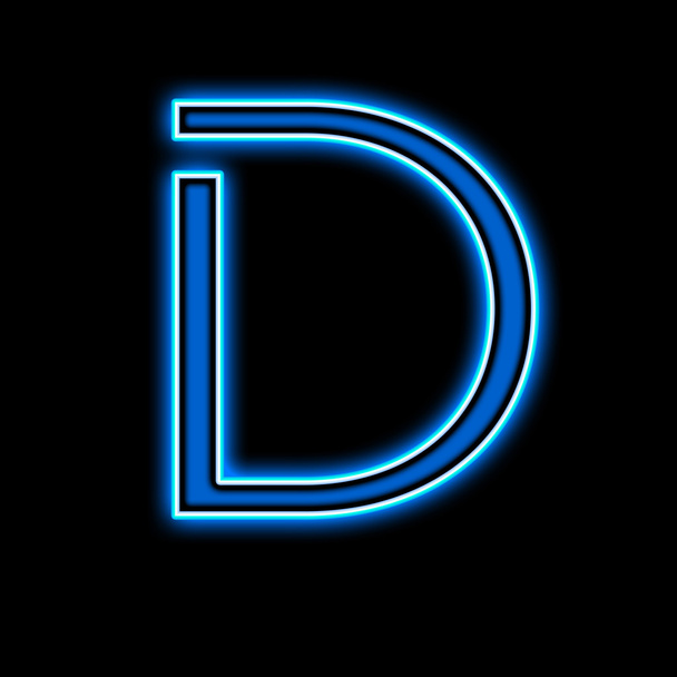 Lettera al neon D blu
 - Foto, immagini