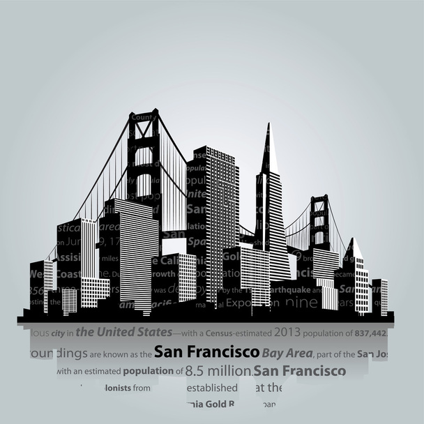 San Francisco city silhouette. - Vector, Image