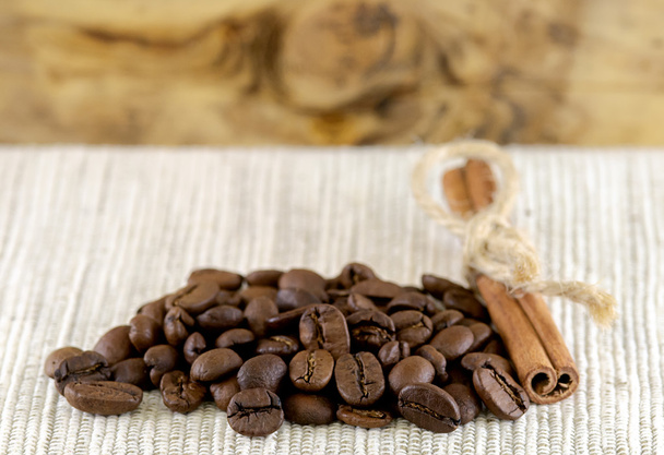 Doğal kahve çekirdekleri ile yer foor metin arka plan - Fotoğraf, Görsel