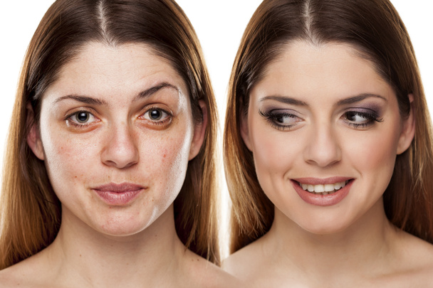 Before and after make up - Photo, Image