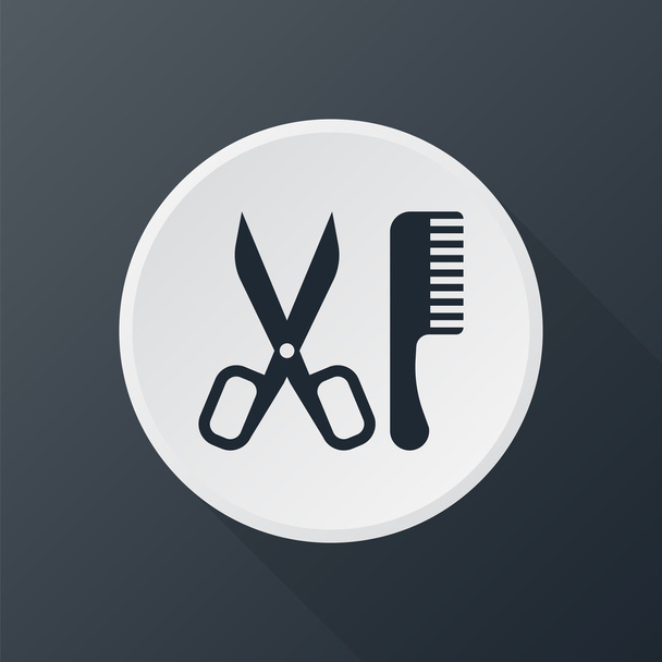 ikona nůžky a hřeben - Vektor, obrázek