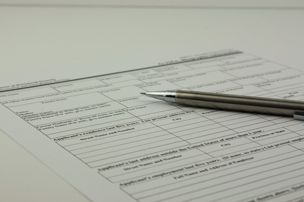 Close up of an application form - 写真・画像