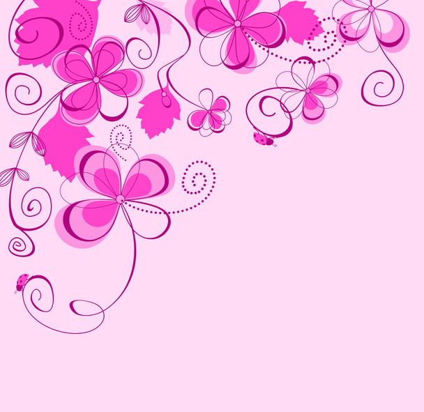 Purple floral background - Διάνυσμα, εικόνα