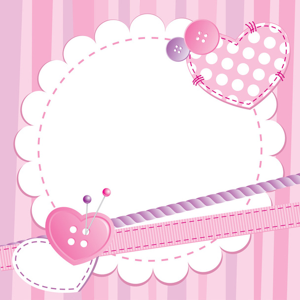 Cute pink frame - Vector, afbeelding