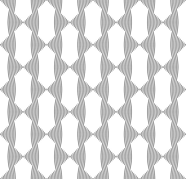 Μαύρο και άσπρο γεωμετρικό σχέδιο άνευ ραφής με κυματιστή γραμμή, αφηρημένα φόντο. - Διάνυσμα, εικόνα