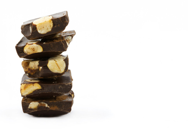 donkere chocolade repen met noten - Foto, afbeelding