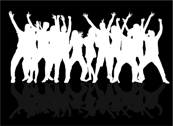Dansende mensen silhouetten - Vector, afbeelding