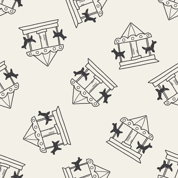 Merry to go doodle seamless pattern background - Vector, Image