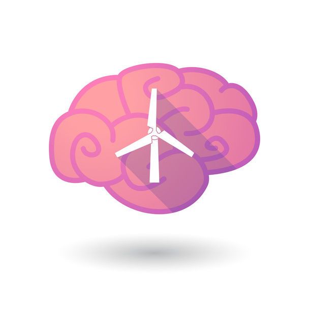 Brain icon with a wind generator - Vector, Image