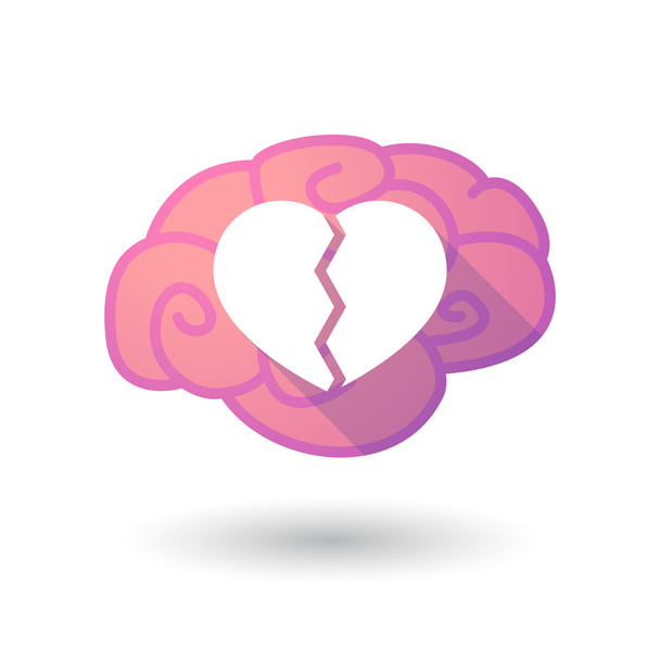 Brain icon with a heart - Vector, Image