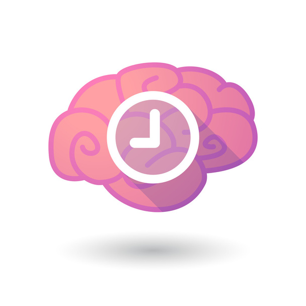 Icono del cerebro con un reloj
 - Vector, imagen