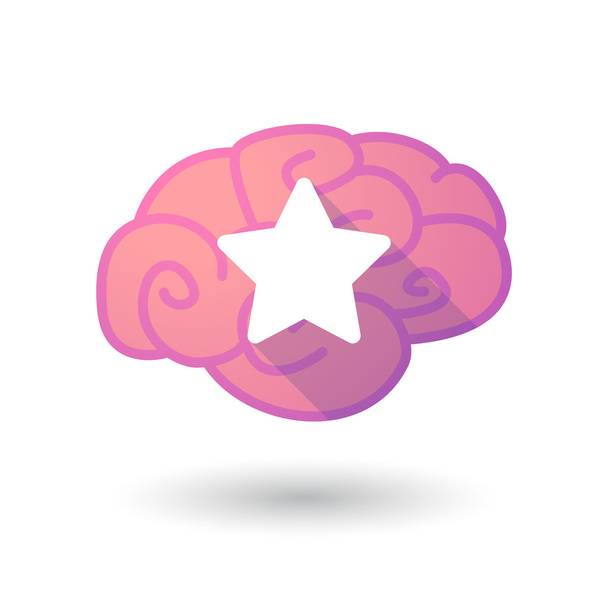 Brain icon with a star - Vector, Image