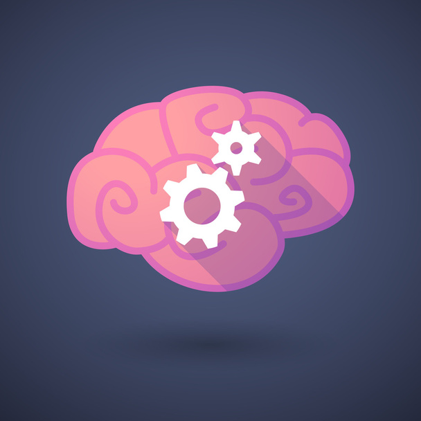 Brain icon with gears - Vector, Image