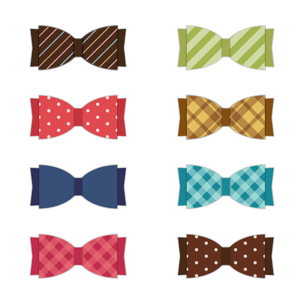 Retro fabric tie bows - Διάνυσμα, εικόνα