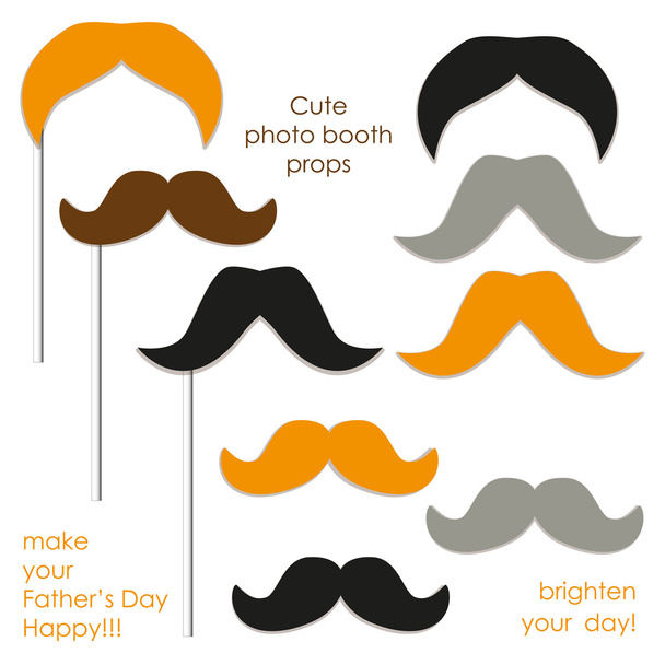booth props mustaches - Vector, Image