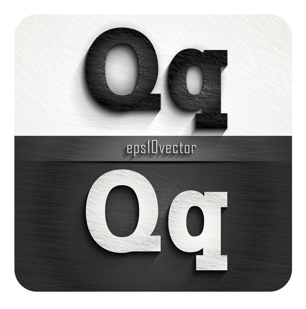 stylish black and white letters Q - Vektor, obrázek