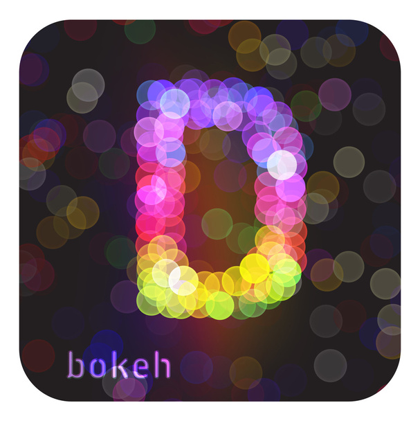 Bokeh capital letter "D". - Vector, afbeelding