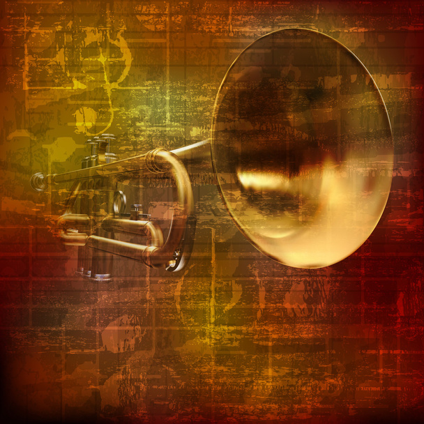 absztrakt grunge háttér hang trombita - Vektor, kép