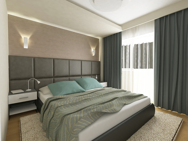 Элегантный современный дизайн интерьера спальни
 - Фото, изображение