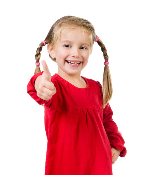 Cute little girl with a plaits - Foto, Imagen