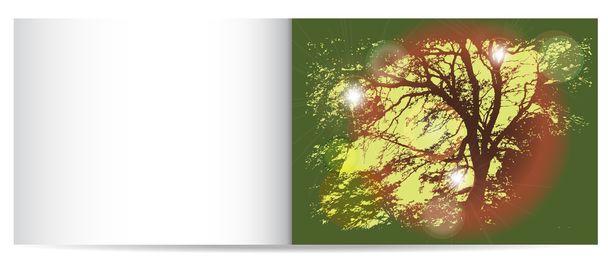 Φθινόπωρο νοσταλγική φόντο με σιλουέτα του δέντρου - Διάνυσμα, εικόνα