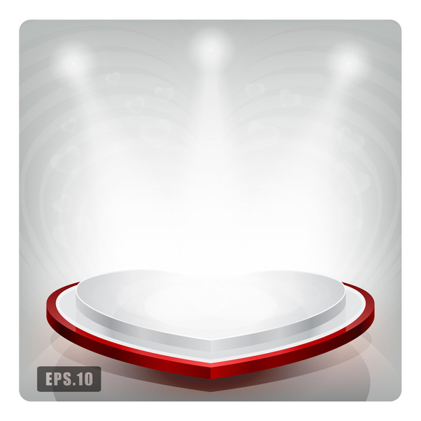 Empty shelf in shape of red heart - Vektor, kép