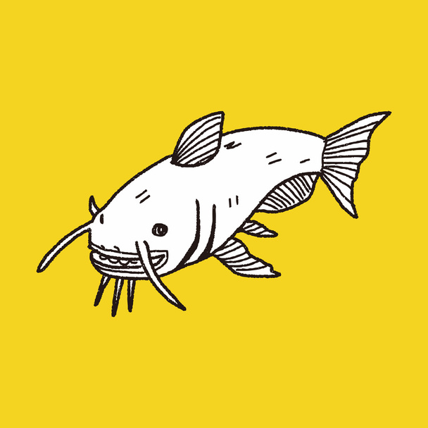 Catfish doodle - Vector, Image